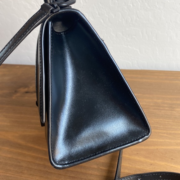SOLD Balenciaga Hourglass Matte Black Small Shiny Leather Top Handle Bag - Picture 7 of 17
